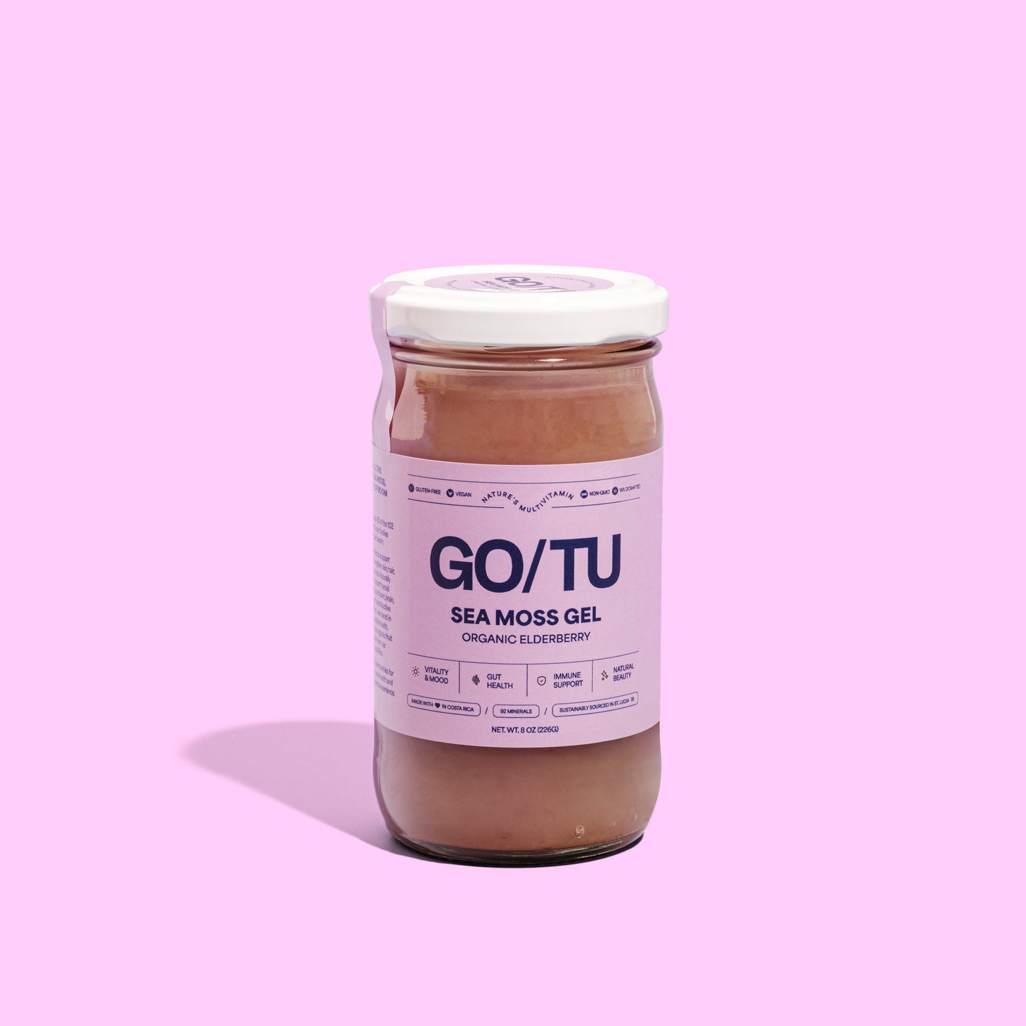 GO/TU Sea Moss Gel – 8oz Elderberry | Pure, Shelf-Stable Superfood | Nature’s Multivitamin