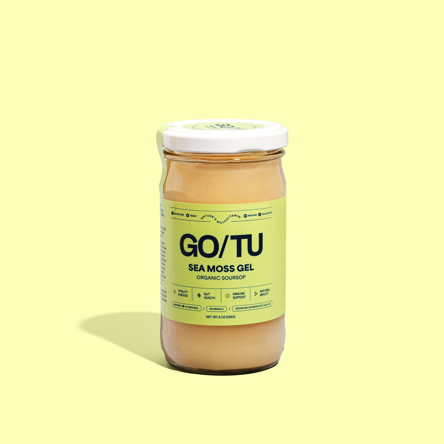GO/TU Sea Moss Gel – 8oz Soursop | Pure, Shelf-Stable Superfood | Nature’s Multivitamin