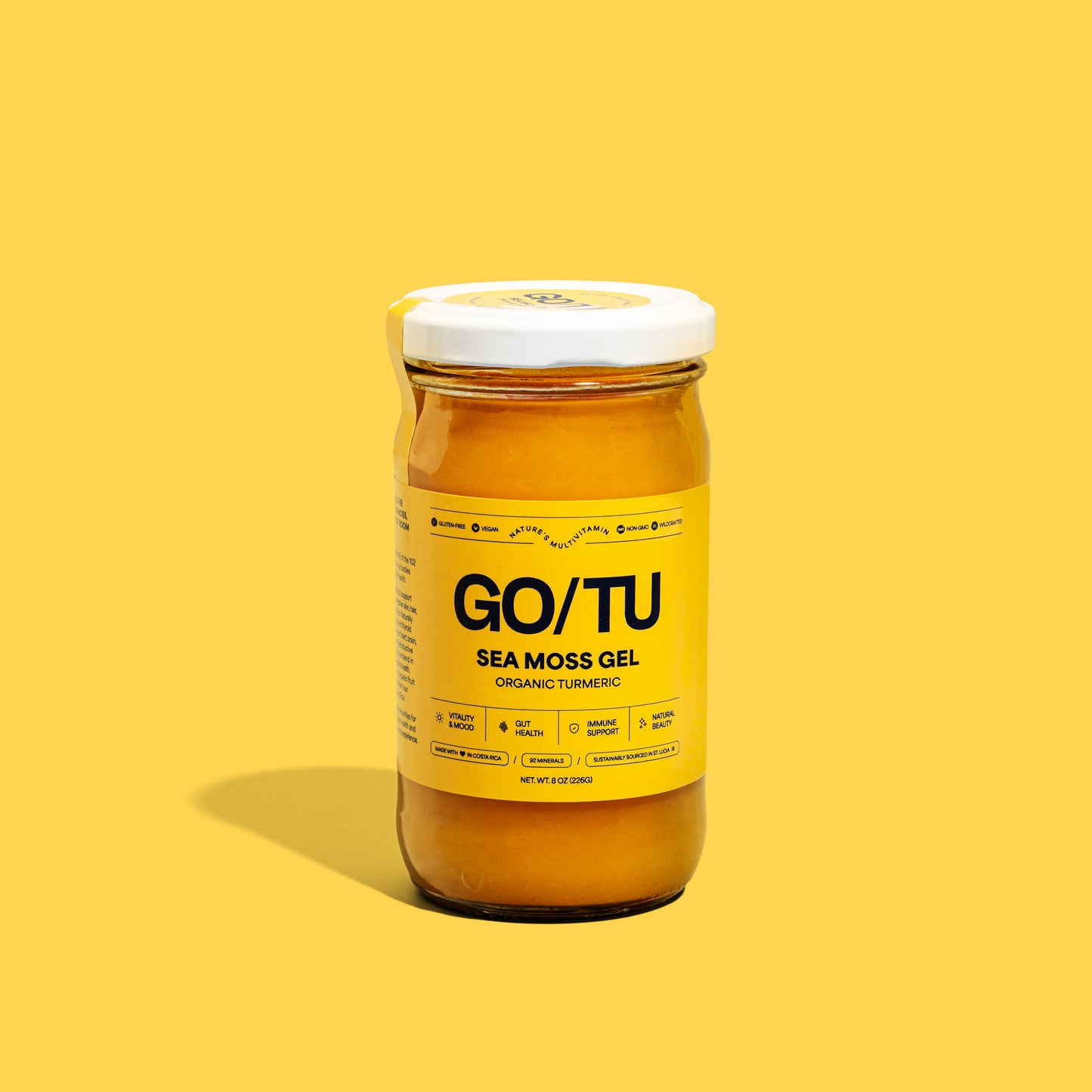 GO/TU Sea Moss Gel – 8oz Turmeric | Pure, Shelf-Stable Superfood | Nature’s Multivitamin