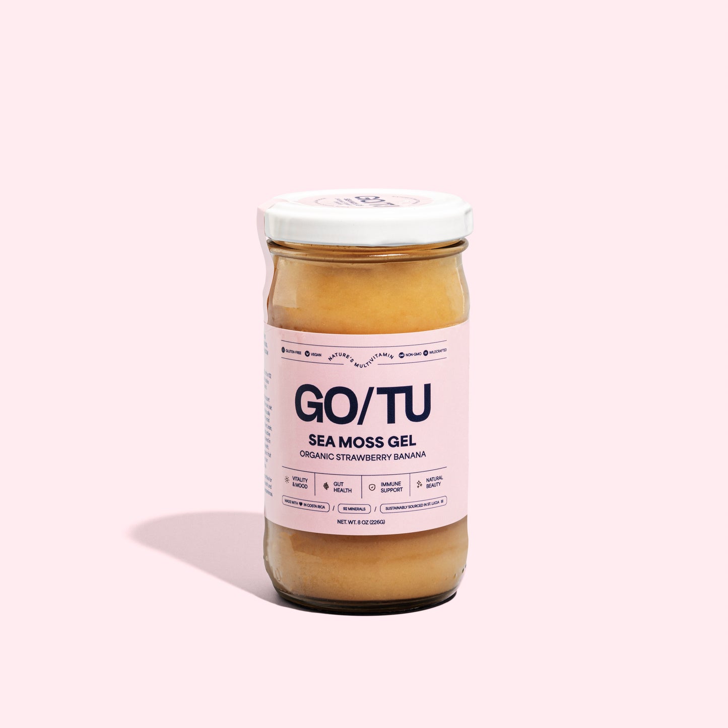 GO/TU Sea Moss Gel – 8oz Strawberry Banana | Pure, Shelf-Stable Superfood | Nature’s Multivitamin